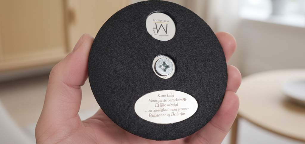 Bordflagsbund med tekstplade i miljø