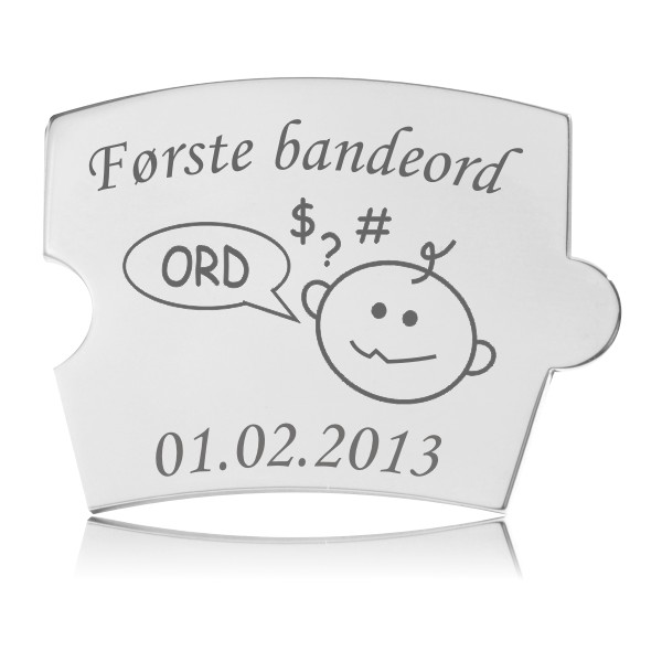 Memozz Spin mindebrik med Første bandeord symbol