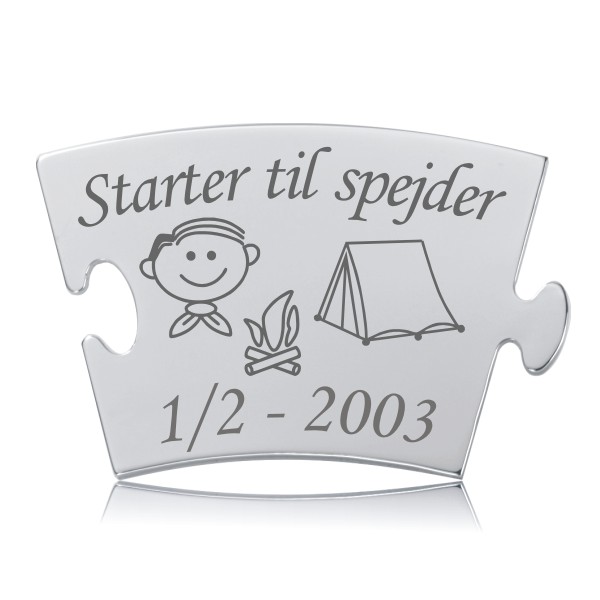 Memozz Classic mindebrik med starter til spejder symbol Dreng